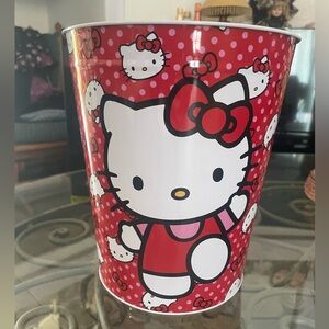 Hello Kitty Red and White Trash Can